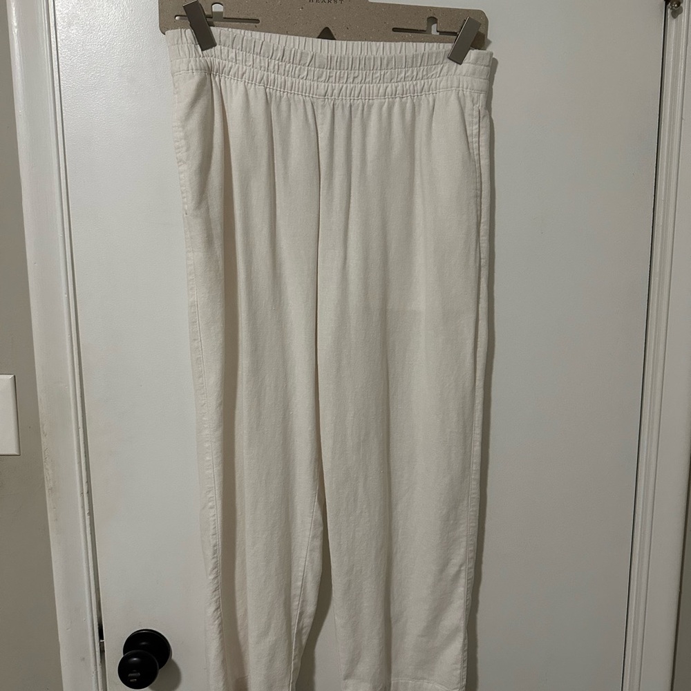 Old Navy Cream Elastic Waist Pull-On Pants